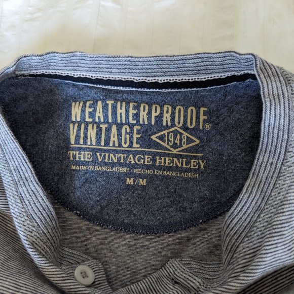 Weatherproof Vintage Henley Long Sleeve Gray Shirt - Picture 3 of 5